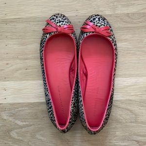 Zara Leopard Print Flats with Red Bow